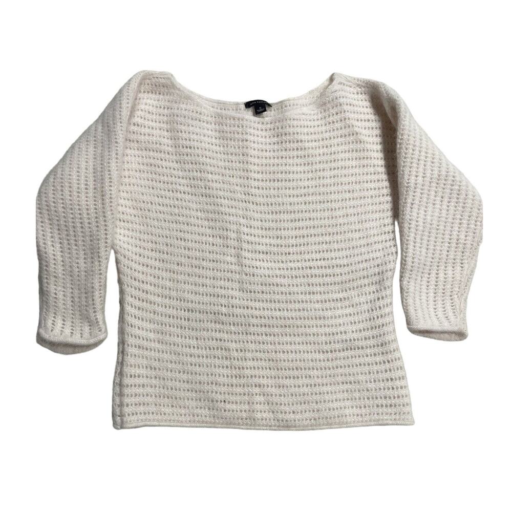 Ann Taylor Ivory Textured Knit Sweater